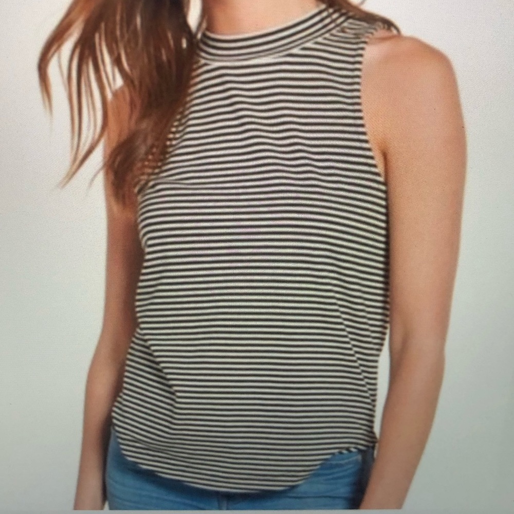 Madewell | high neck striped tank top XS
